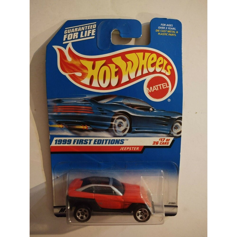 1999 Hot Wheels #922 First Editions 17/26 JEEPSTER Red/Black w/Chrome 5 Spokes